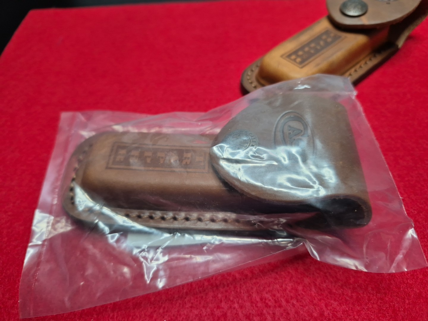 Case Trapper Brown Leather Sheath Case for Folding Pocket Knife XX USA 980