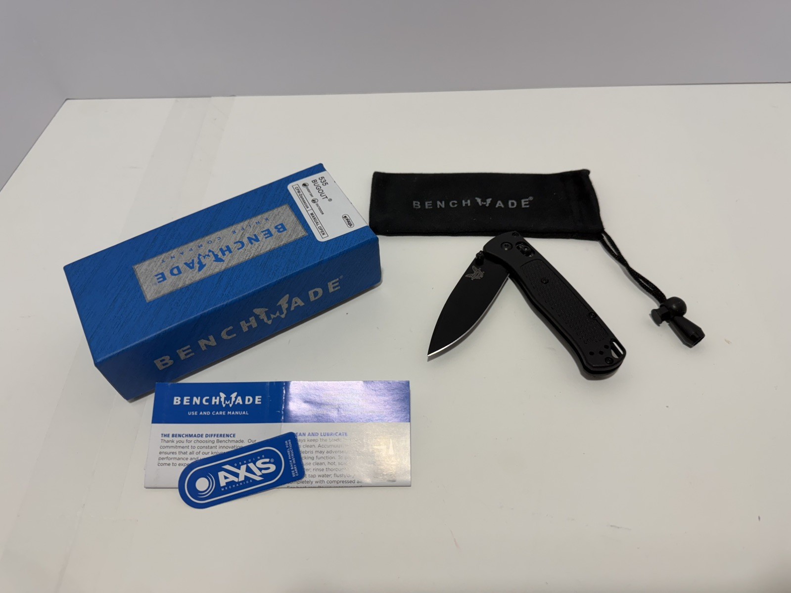 Benchmade 535BK-2 Bugout Knife Black CF-Elite Handle S30V Folding Knife