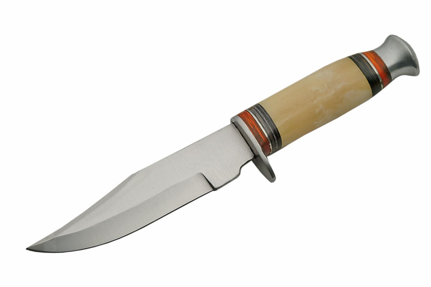 Small 10″ Bone Handle EDC Hunting and Camping Knife w/Leather Sheath