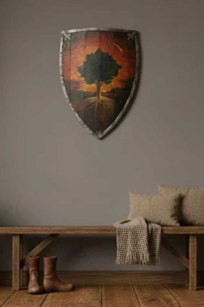 Medieval Ser Duncan The Tall Shield | Hedge Knight Tree & Star Prop | 28×18 Inch