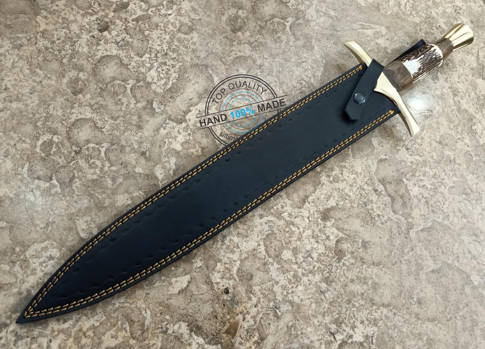 21.25″ Custom Hand Made Beautiful Damascus steel double edge Sword knife (3005-3