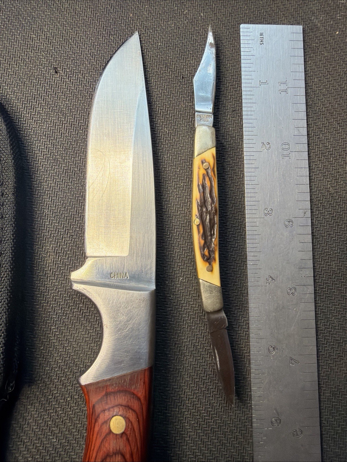 2 Winchester knives, 2003 Double Blade Stainless, & 3.5” Fixed Made in China