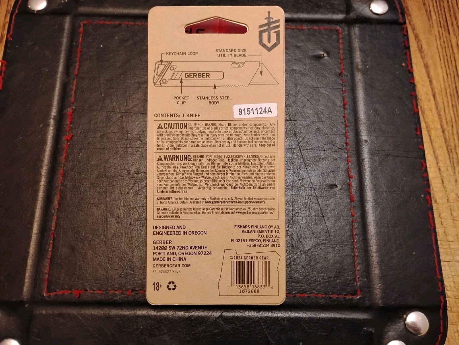 GERBER Gear EAB Slim Compact Utility Knife Pocket Clip Slide Lock 1.4 OZ