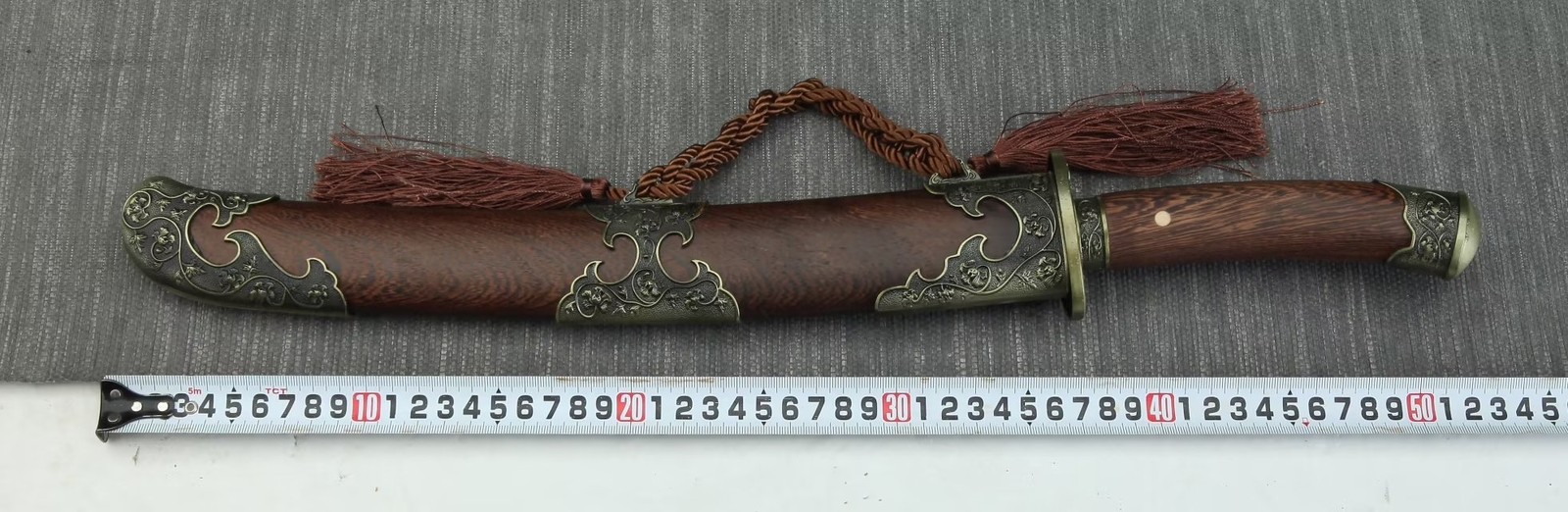 20»Chinese Sword Rosewood Qing Dynasty DAO 1095 Steel Self-defence Short Knife