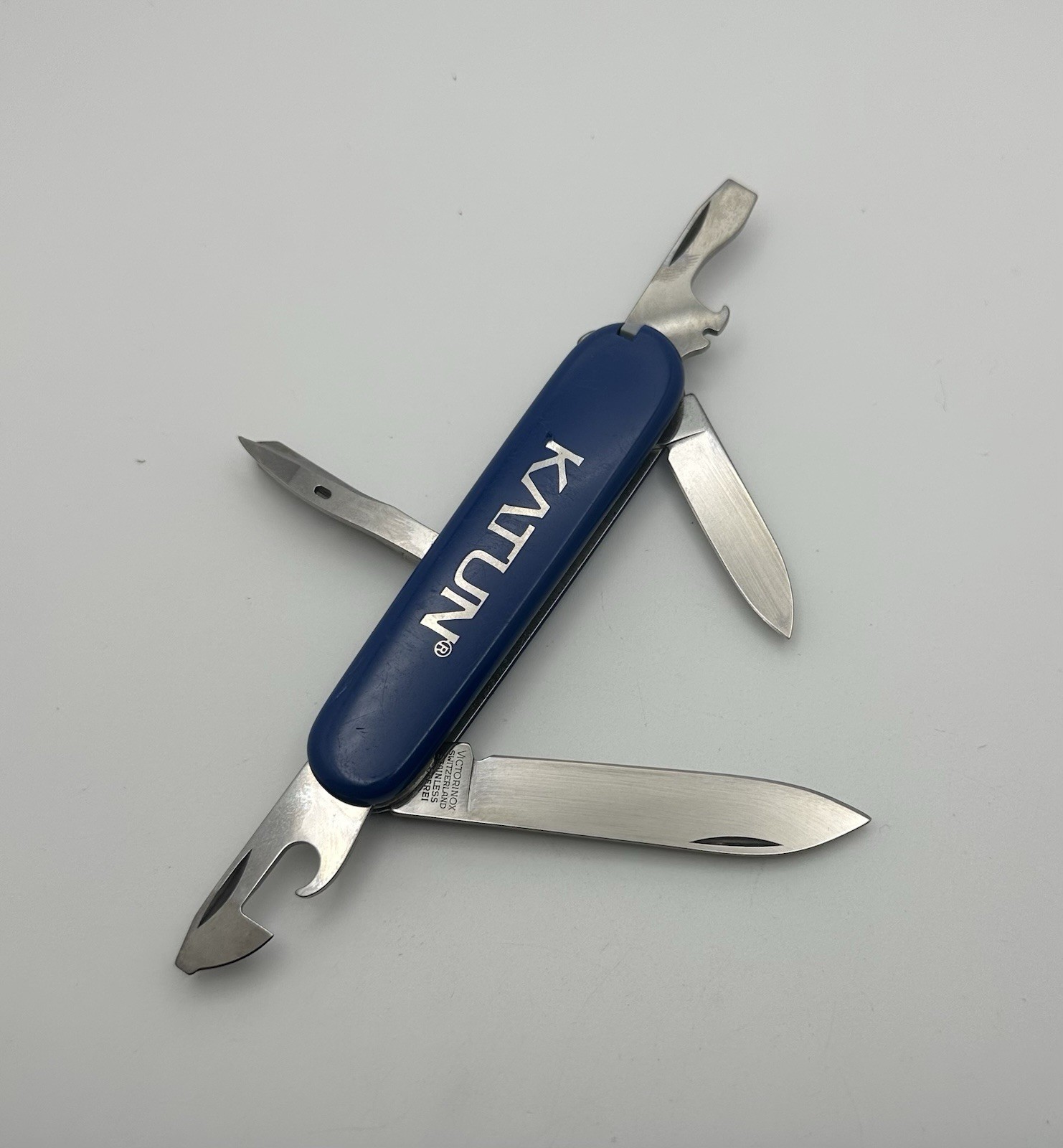 Blue Victorinox Swiss Army Knife 91mm Lot Branded Huntsman And Tinker Nice
