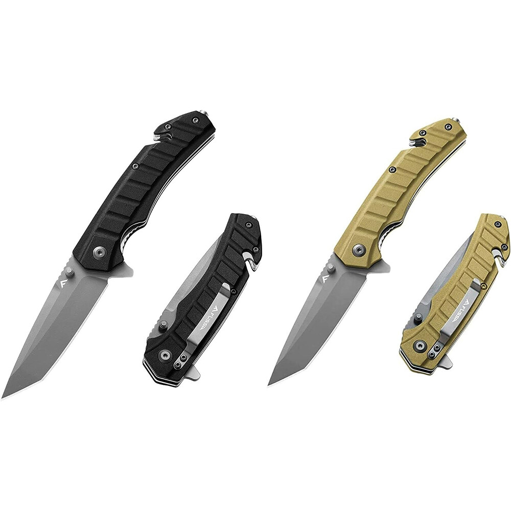 FLISSA Folding Pocket Knife Tactical Knife Tanto Blade w/Liner Lock Pocket Clip