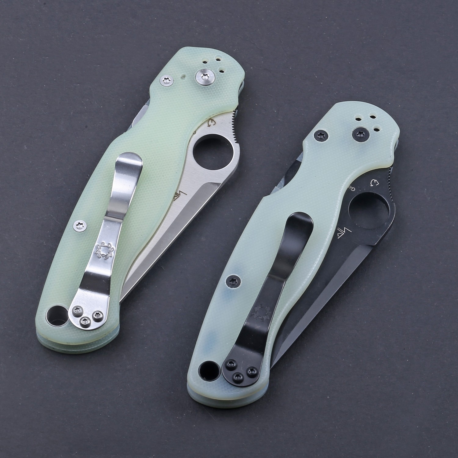 Jade Transparent G10 Tanto Carbon Stainless Steel Lock Back Pocket Folding Knife