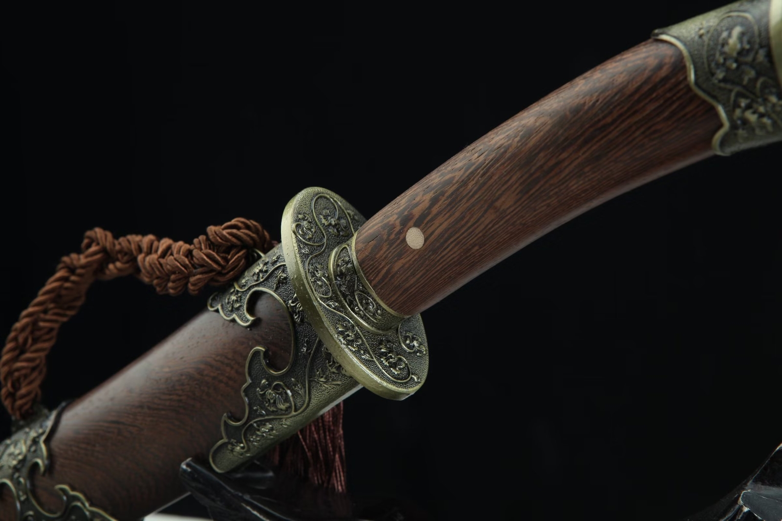 20»Chinese Sword Rosewood Qing Dynasty DAO 1095 Steel Self-defence Short Knife