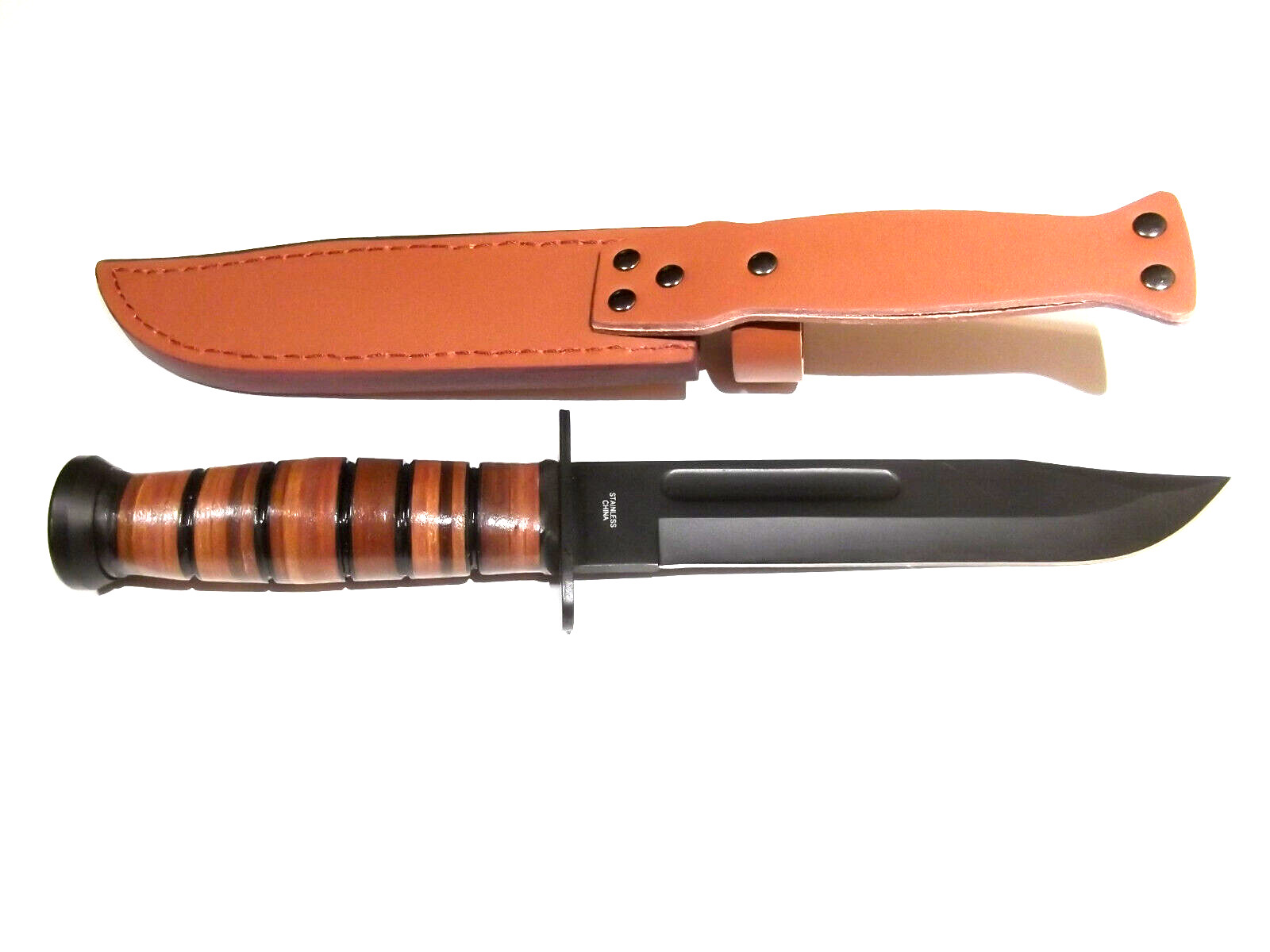 USMC style Military Combat Fighter leather fixed blade knife 12″ overall 211134