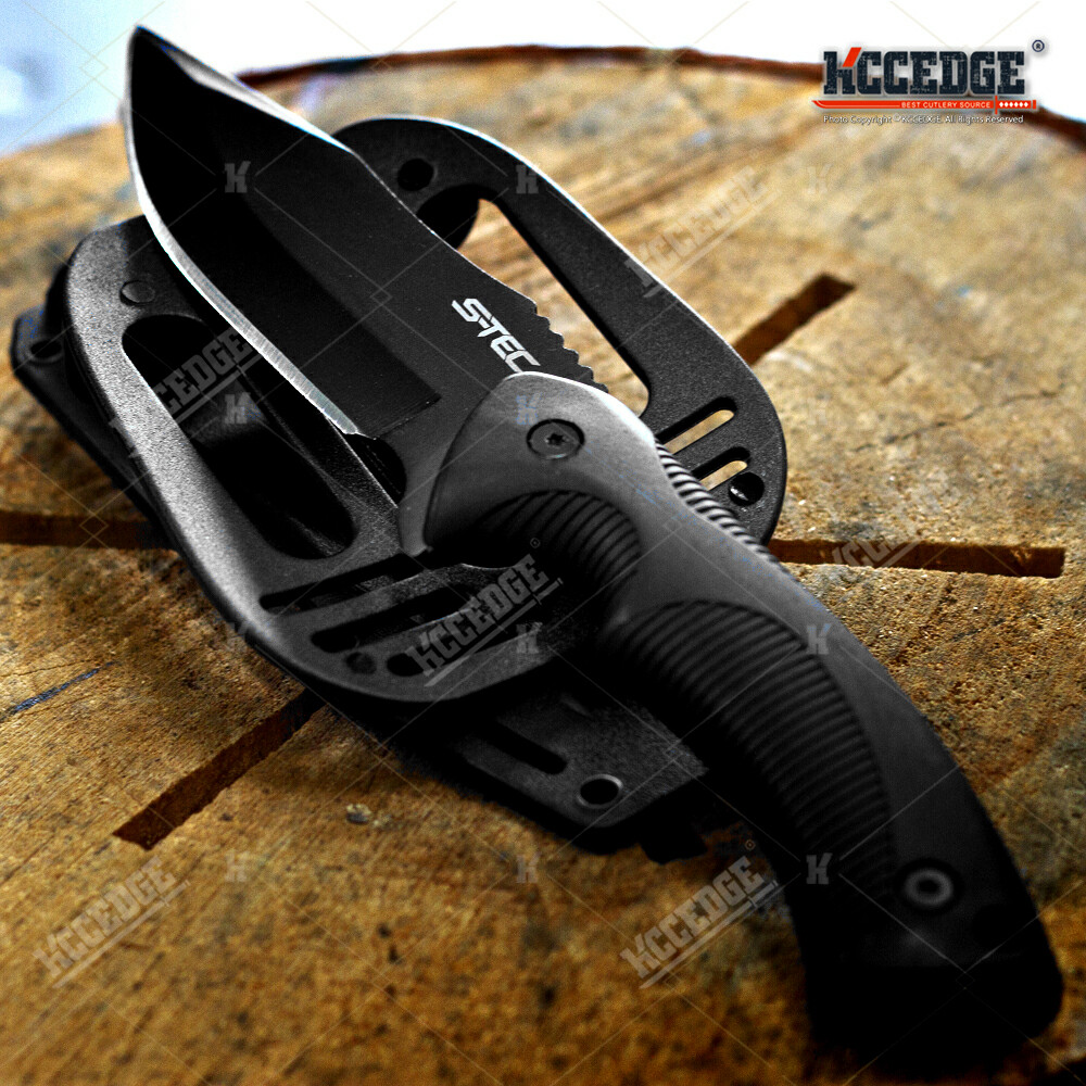 9″ Combat FIXED BLADE KNIFE 2 Colors SURVIVAL w/ Kydex Sheath & Paddle Clip