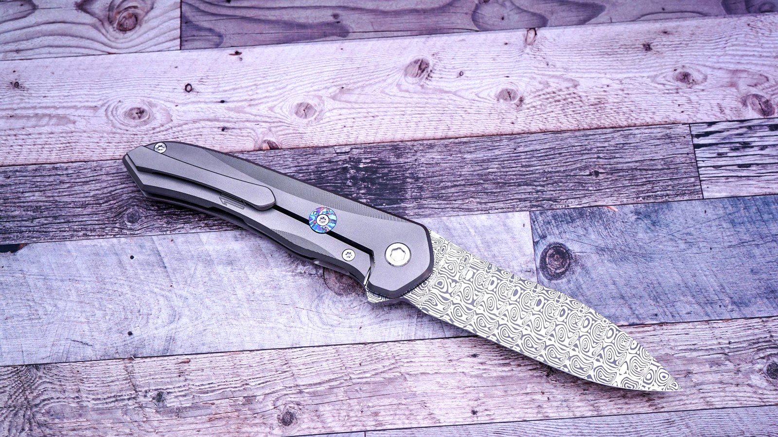 Brown Knives Servo, Damasteel Blade, Milled Ti Handle Scales, #048, Craig Brown