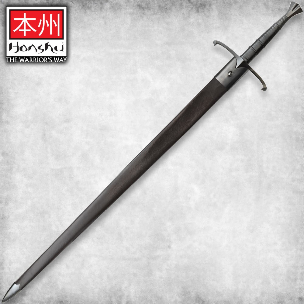 Honshu Black Claymore Sword and Scabbard | Carbon Steel Blade | Overall 57″