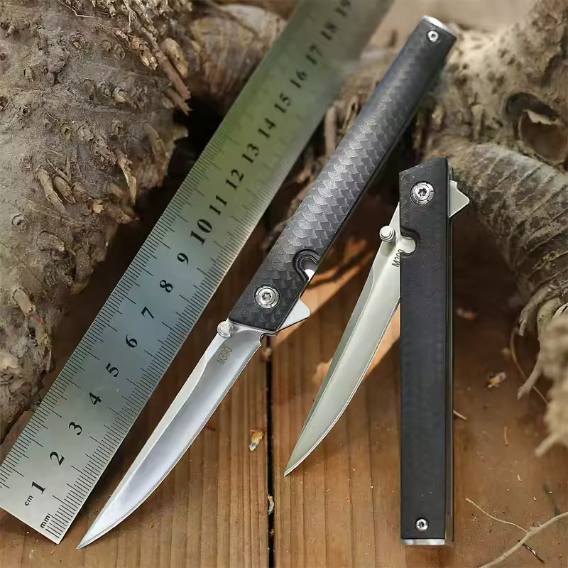 M390 Composite Fiber Jack Knives Tanto Flip Composite Fiber Handle Pocket -US-1X