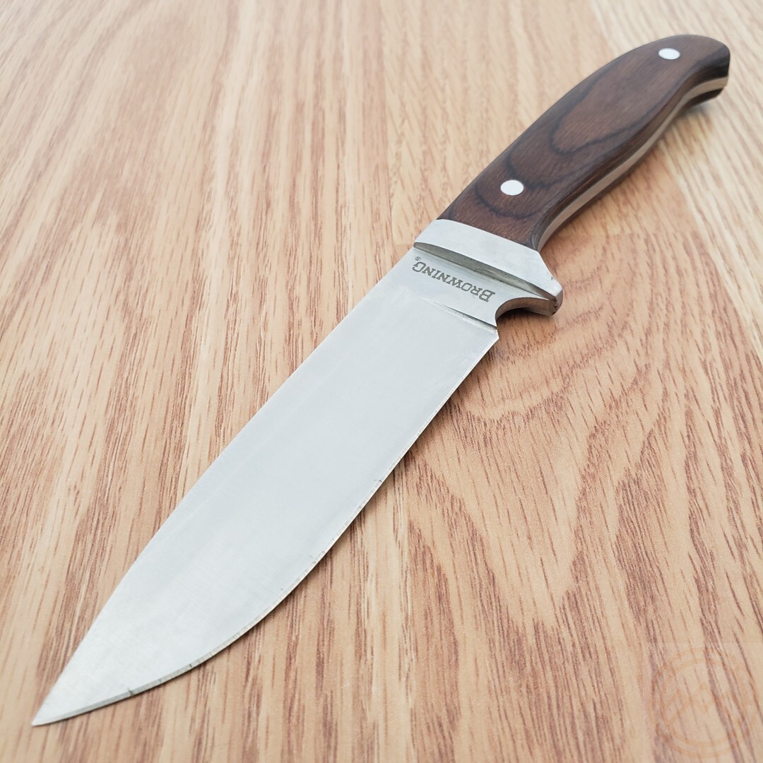 Browning Skinner Fixed Knife 4″ Stainless Steel Full Tang Balde Wood Handle