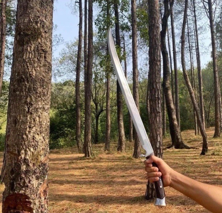Viking Style Tactical Machete | Handmade Carbon Steel Blade | Camping 30 inches