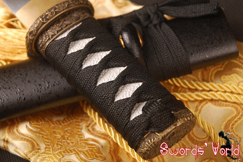 Sharp Japanese Tanto Samurai Sword self- defense Knife Carbon Steel Bo-hi Blade