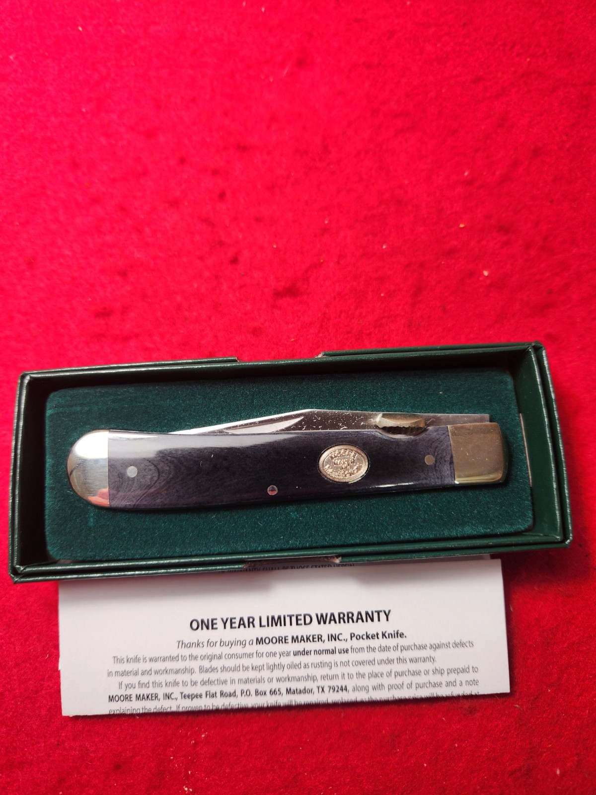 Moore Maker (Germany) 5102 LLG Liner Lock Knife Smooth Gray Bone Handles 2024