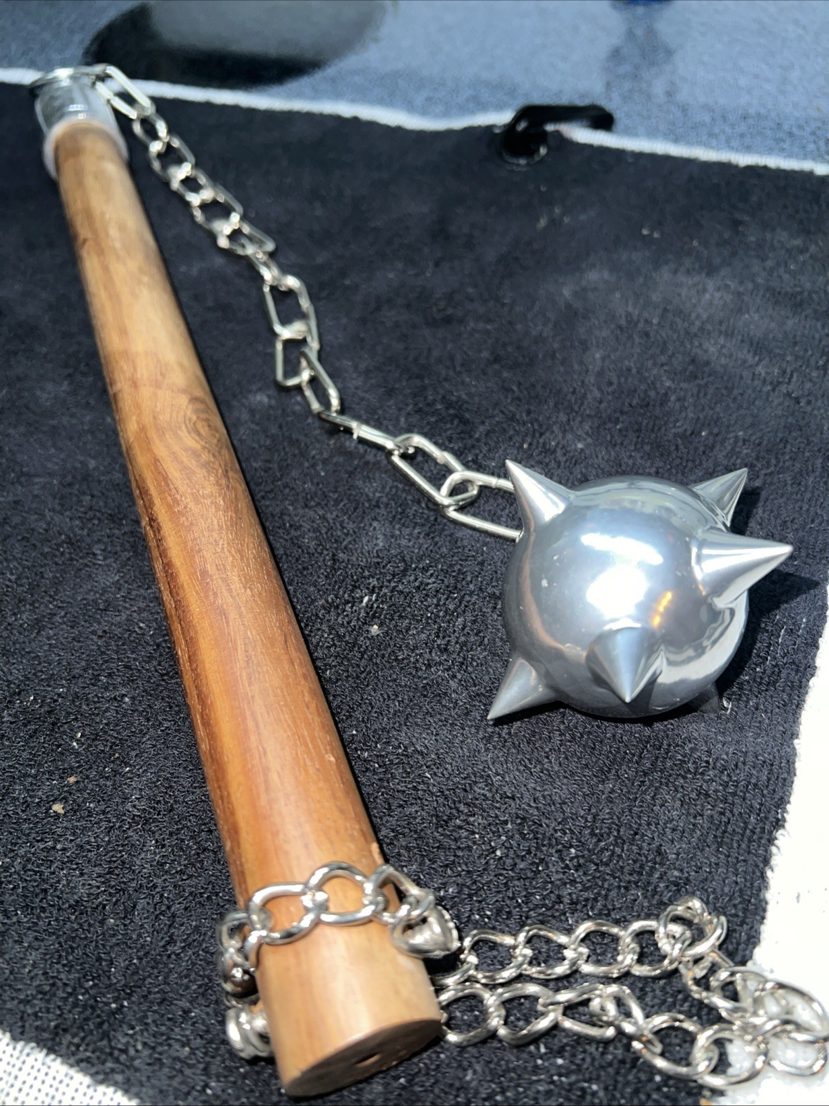 Medieval Mace with Chain & Wood Handle