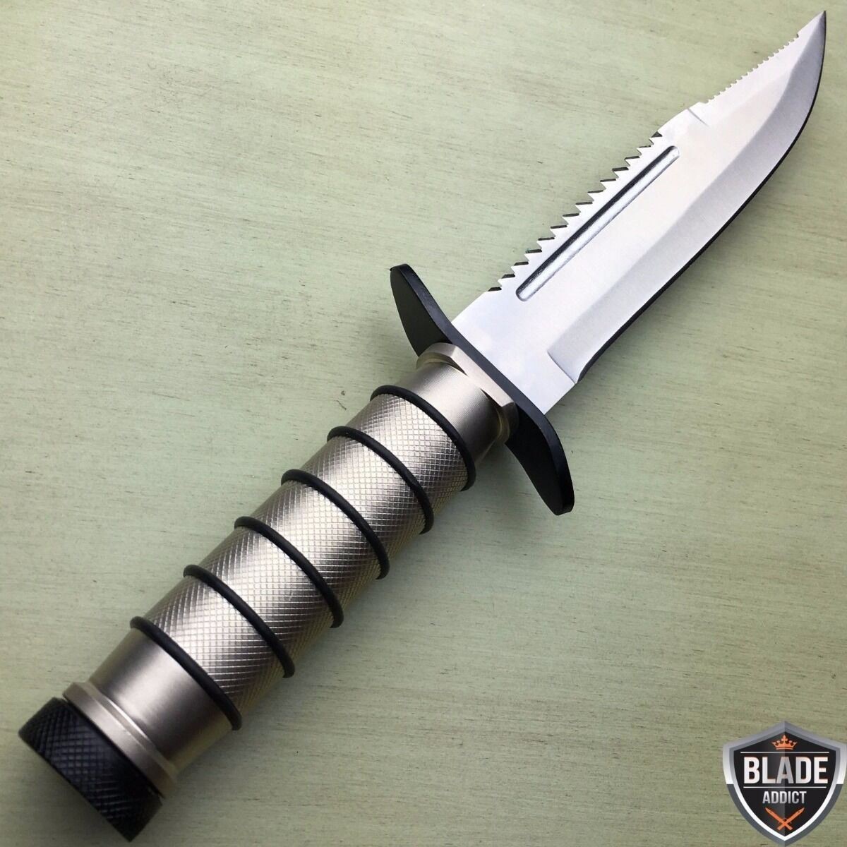 10″ TACTICAL SURVIVAL Outdoor Hunting FIXED BLADE KNIFE Military Style w/ SHEATH