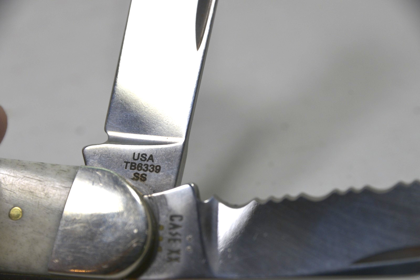 Case XX TB6339 Tony Bose Natural Smooth Bone Pocketknife 2025, serrated edge