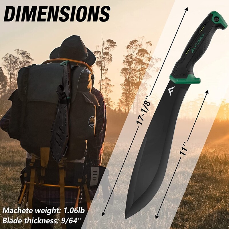 Flissa 11» Machete Stainless Steel Tactical Survival Machete Knife w/Sheath NEW
