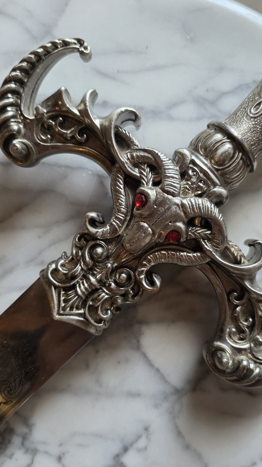 Decorative Rams Head Sword With Jewel Eyes