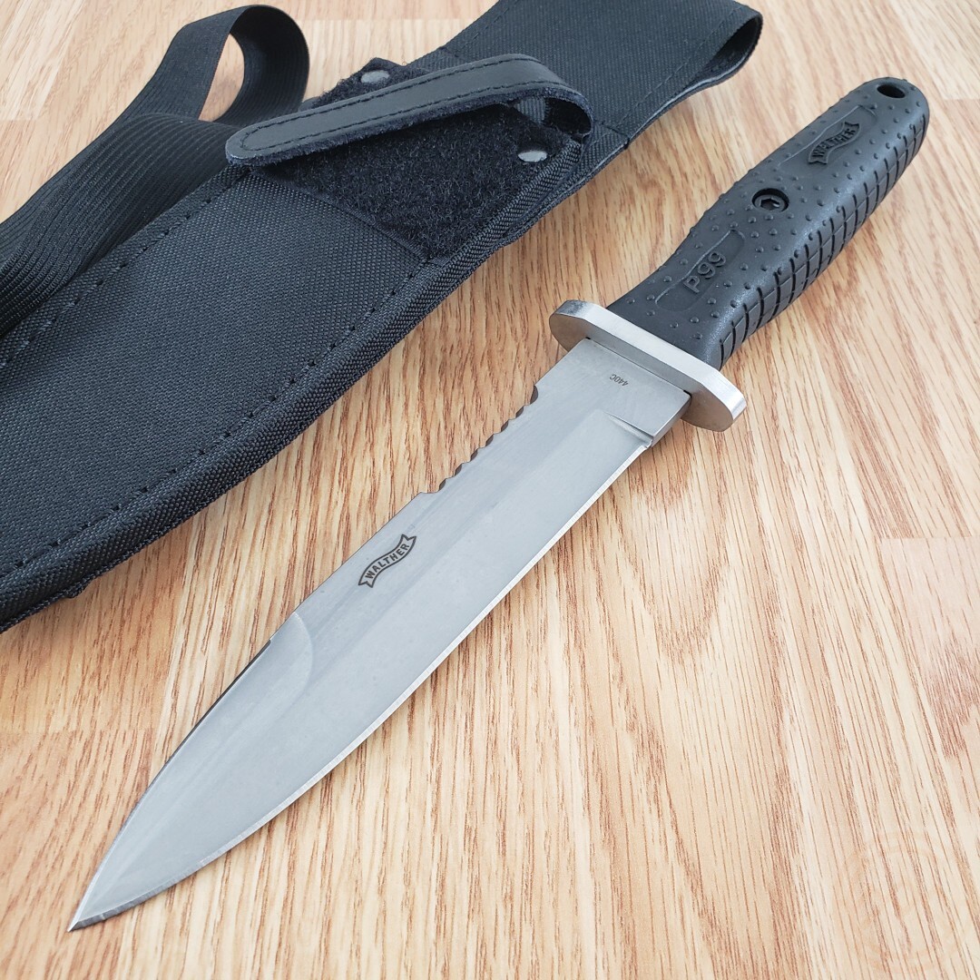 Walther P99 Tactical Fixed Knife 6″ Matte 440 Steel Blade Black Synthetic Handle
