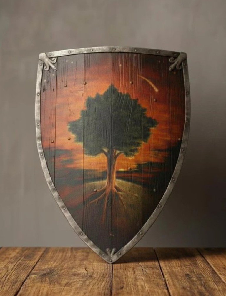 Medieval Ser Duncan The Tall Shield | Hedge Knight Tree & Star Prop | 28×18 Inch
