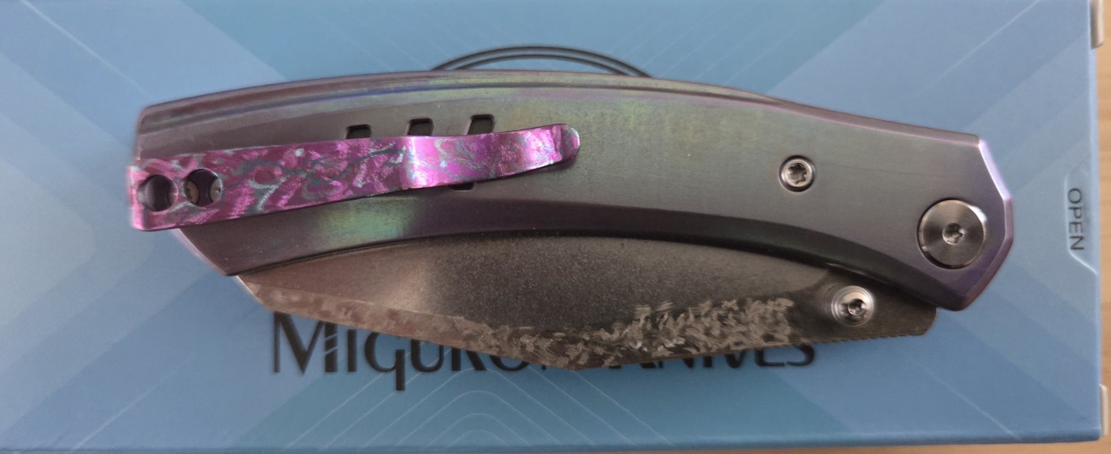Miguron Knives 4P Design Custom Karok D2 Titanium Handle