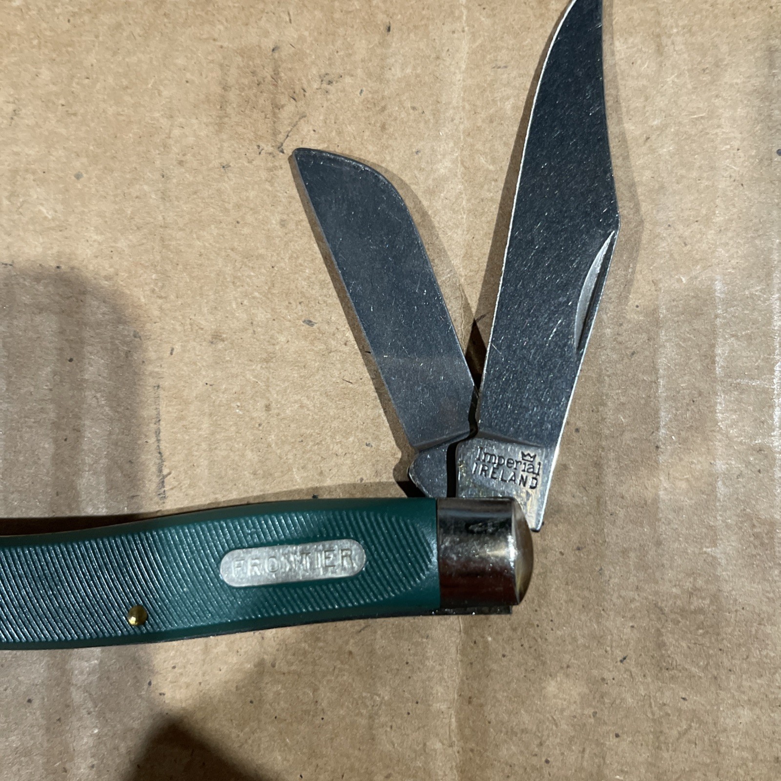 VINTAGE- IMPERIAL ~ «FRONTIER» ~3 Blade POCKET KNIFE – MADE IN IRELAND (Green)