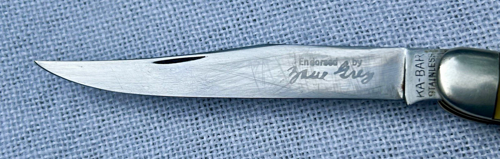 KA-BAR Vintage Zane Gray Endorsed fisherman knife.