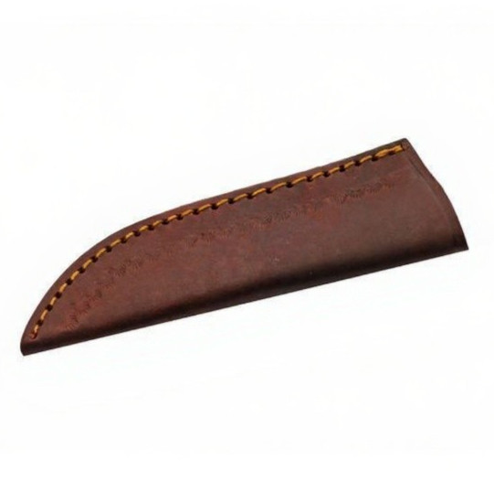 Hunting Knife | 7″ Full Tang Drop Point Blade w/ Wood Handle + Leather Sheath