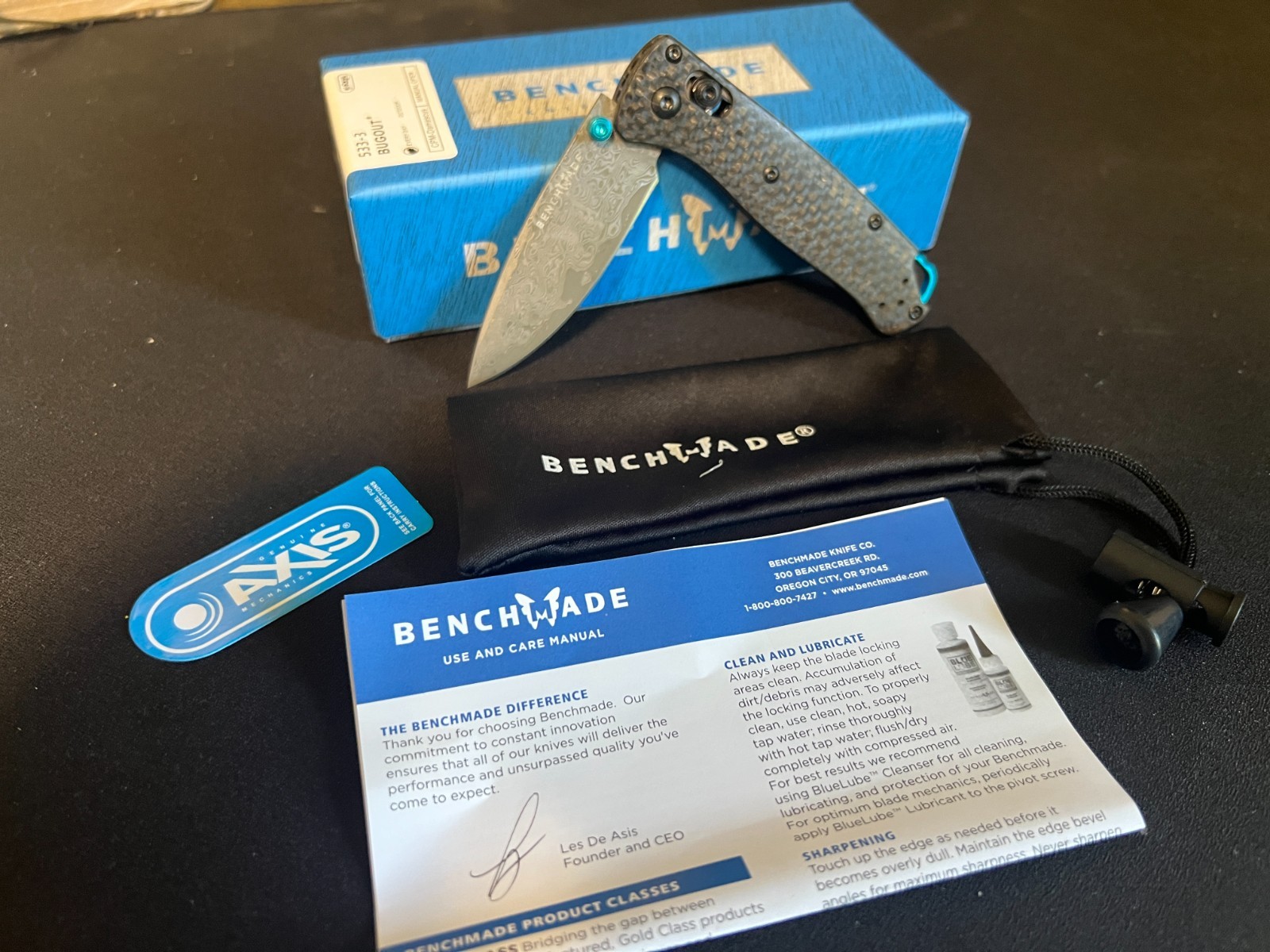 Benchmade Bugout 535 – CARBON AXIS Lock DAMASCUS – NEW