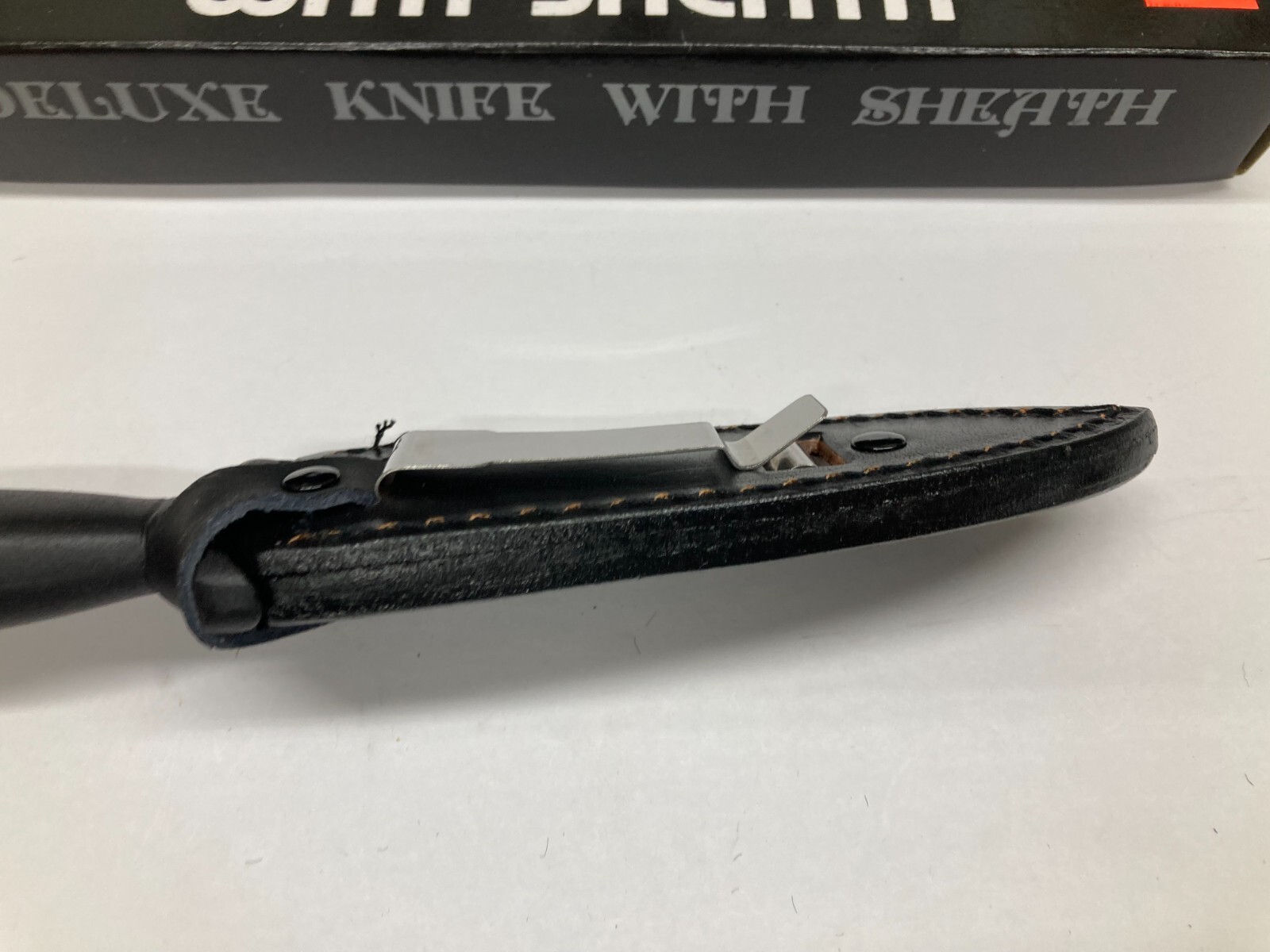 Fixed Blade Knife, Silver Blade, with Leather Sheath G-20L