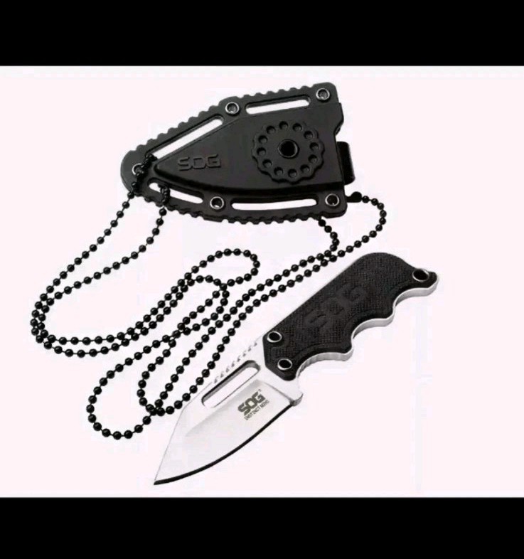 SOG Instinct Mini Fixed Blade Knife G10 Full Tang Neck Knife Sheath EDC Tactical
