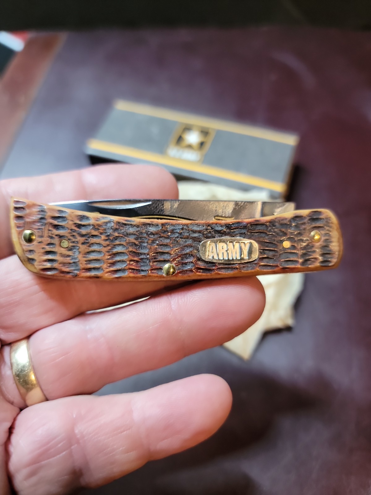 Case XX Burnt Walnut Sodbuster Jr United States Army Edition 2017 NOS/0726-jb80
