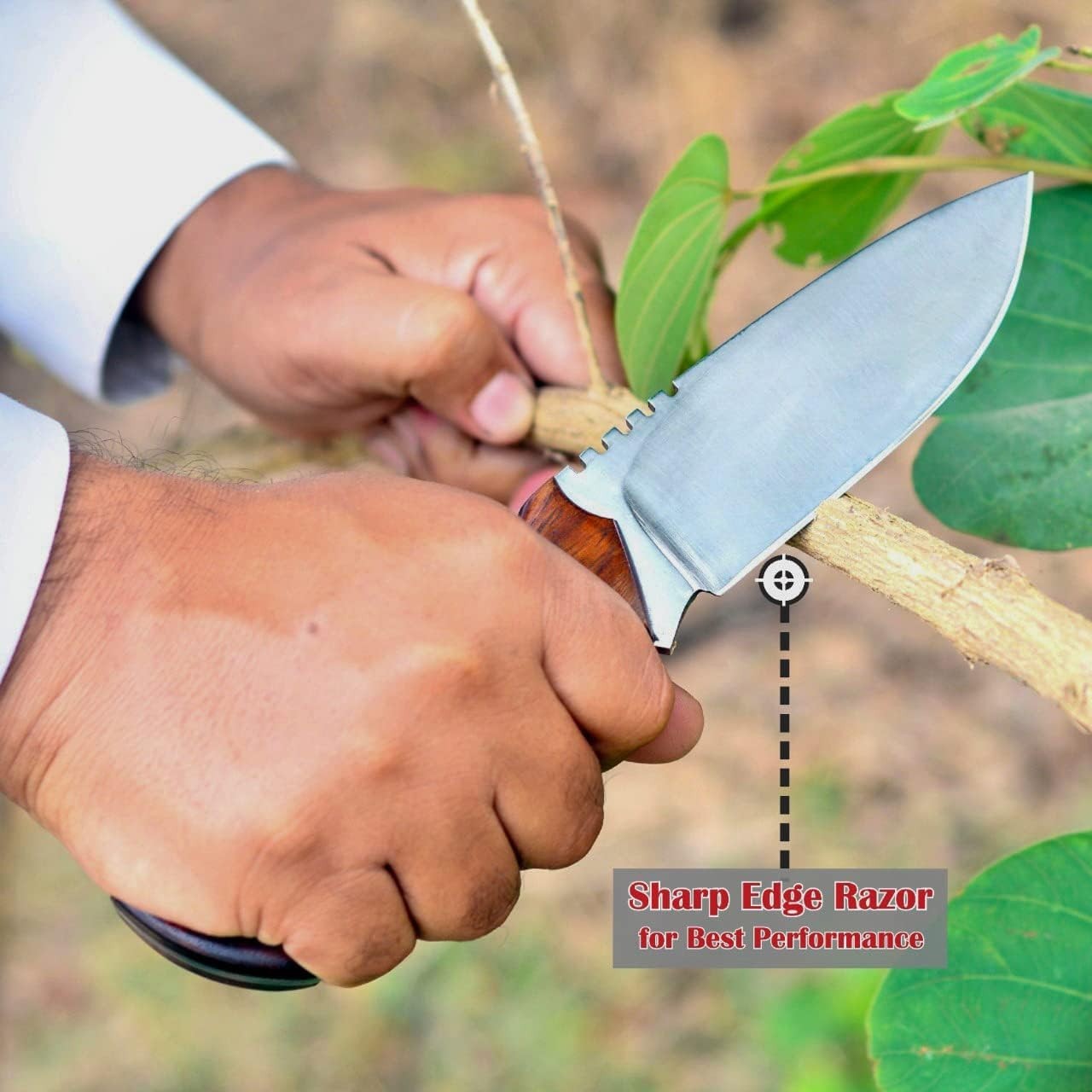 Horizontal Carry Knife, Bushcraft Knife, Scout Carry Knives with Sheath, Hunting