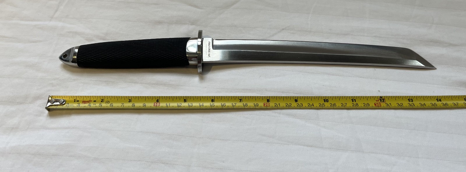 Cold Steel Knife, Japan 80s Magnum Tanto IX 9″ Blade, Leather Sheath Beautiful