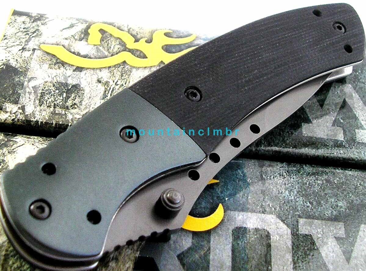 Browning RARE Midway Sliver Titanium Coated Linerlock 7.2/4.2 G10 Knife MANUAL