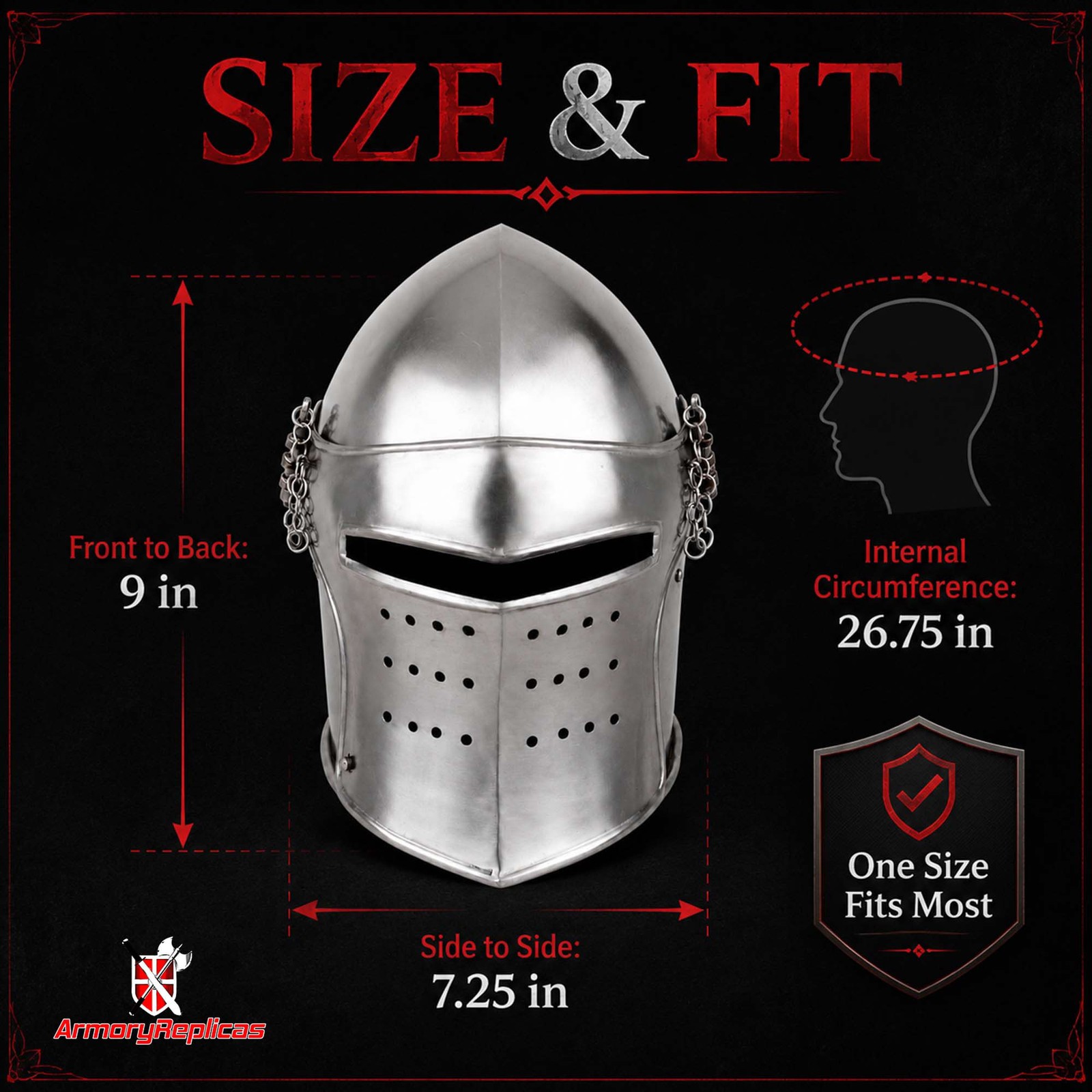 MEDIEVAL RENAISSANCE DETACHABLE VISOR BARBUTE 18 GUAGE FUNCTIONAL HELMET ARMOR