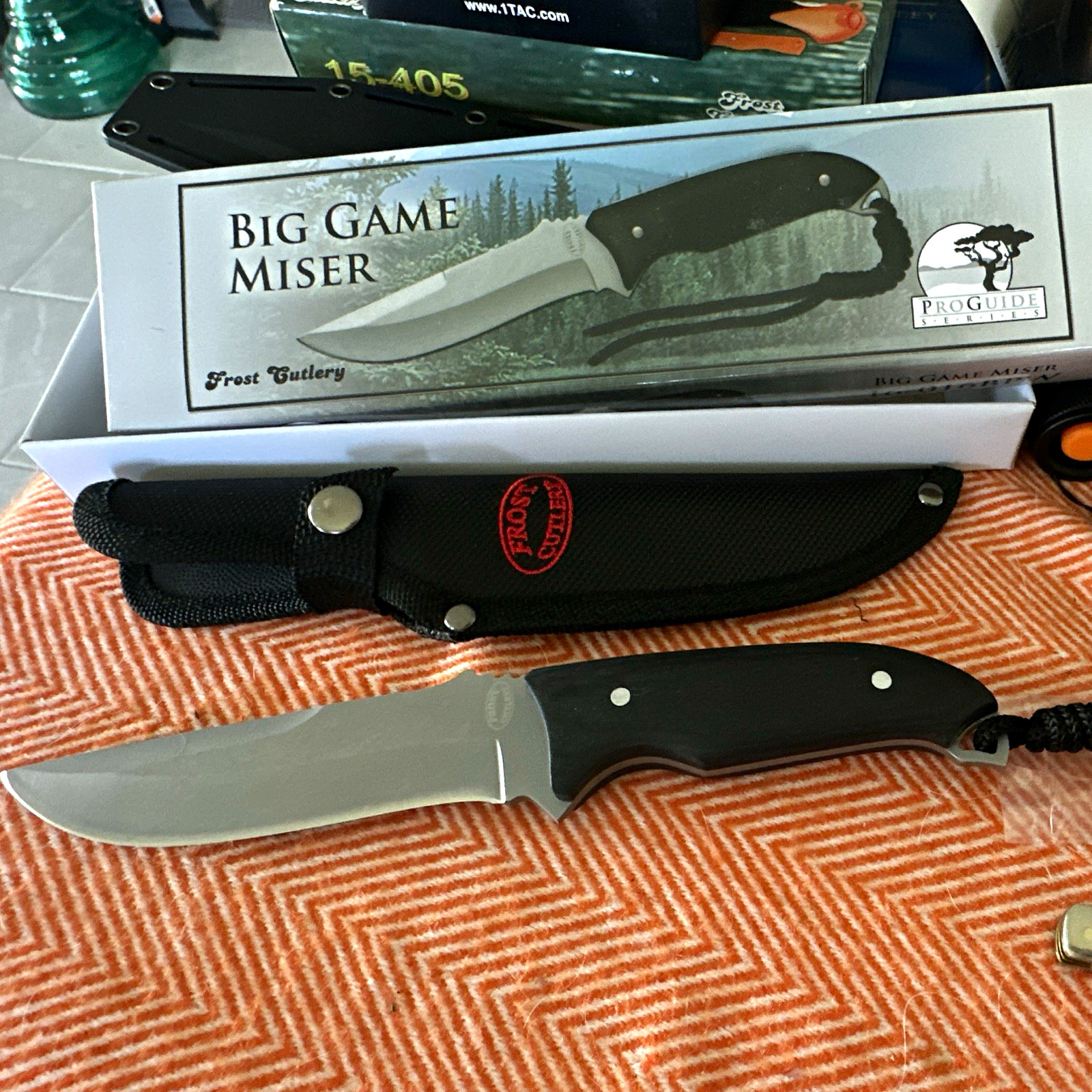 Frost Cutlery Big Game Miser Hunting Knife 4.1-5in SS Clip Point w/Sheath