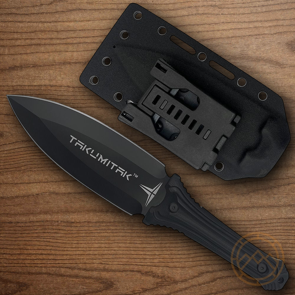 Takumitak Sentinel Fixed Knife 5.5″ Full Tang D2 Tool Steel Blade G10 Handle