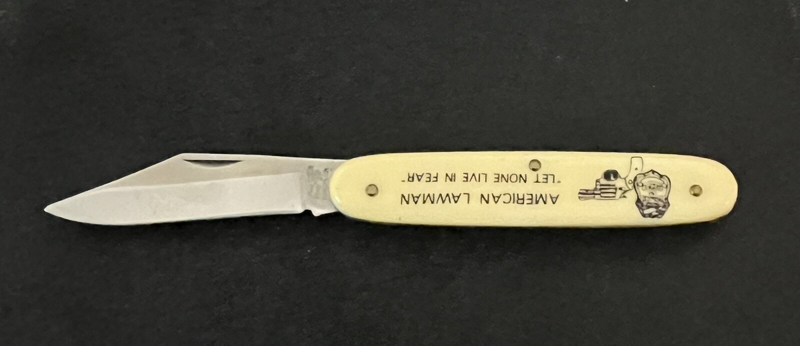 VINTAGE FROST CUTLERY AMERICAN LAWMAN «Let None Live In Fear» POCKET KNIFE