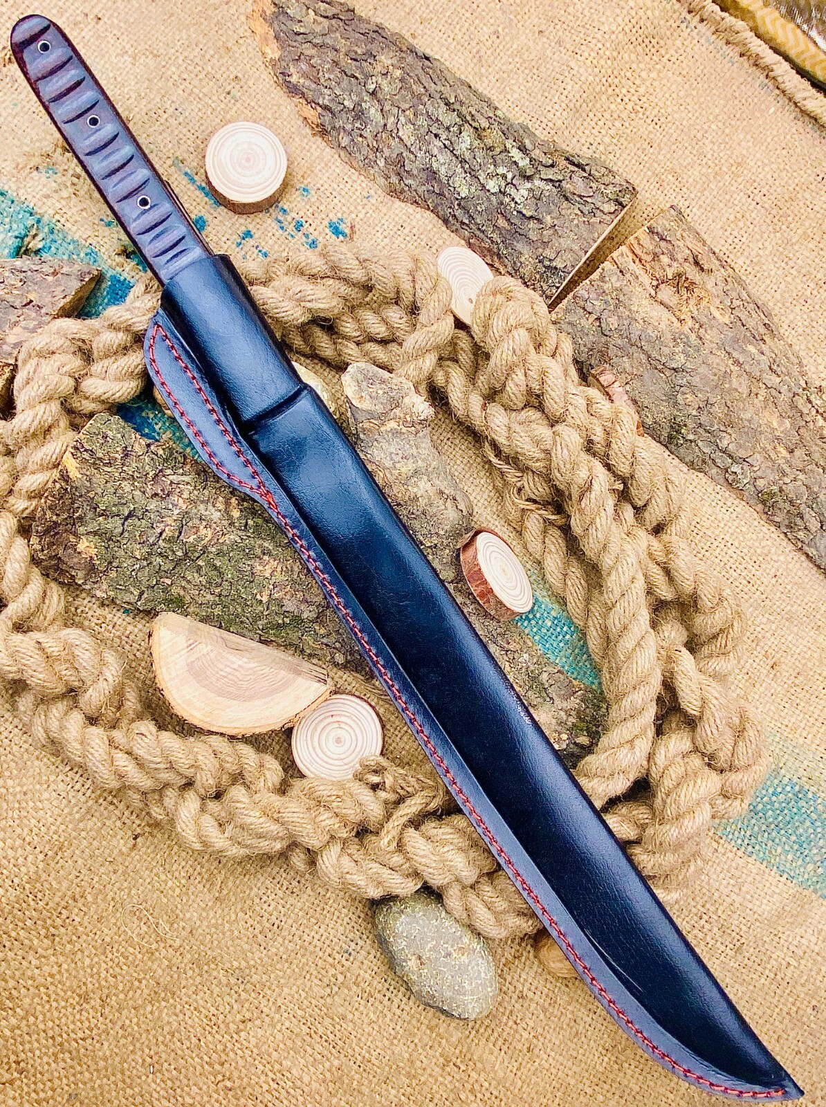 Custom Made Samurai Japanese Sword / Hand Forged Damascus Steel Blade 2880