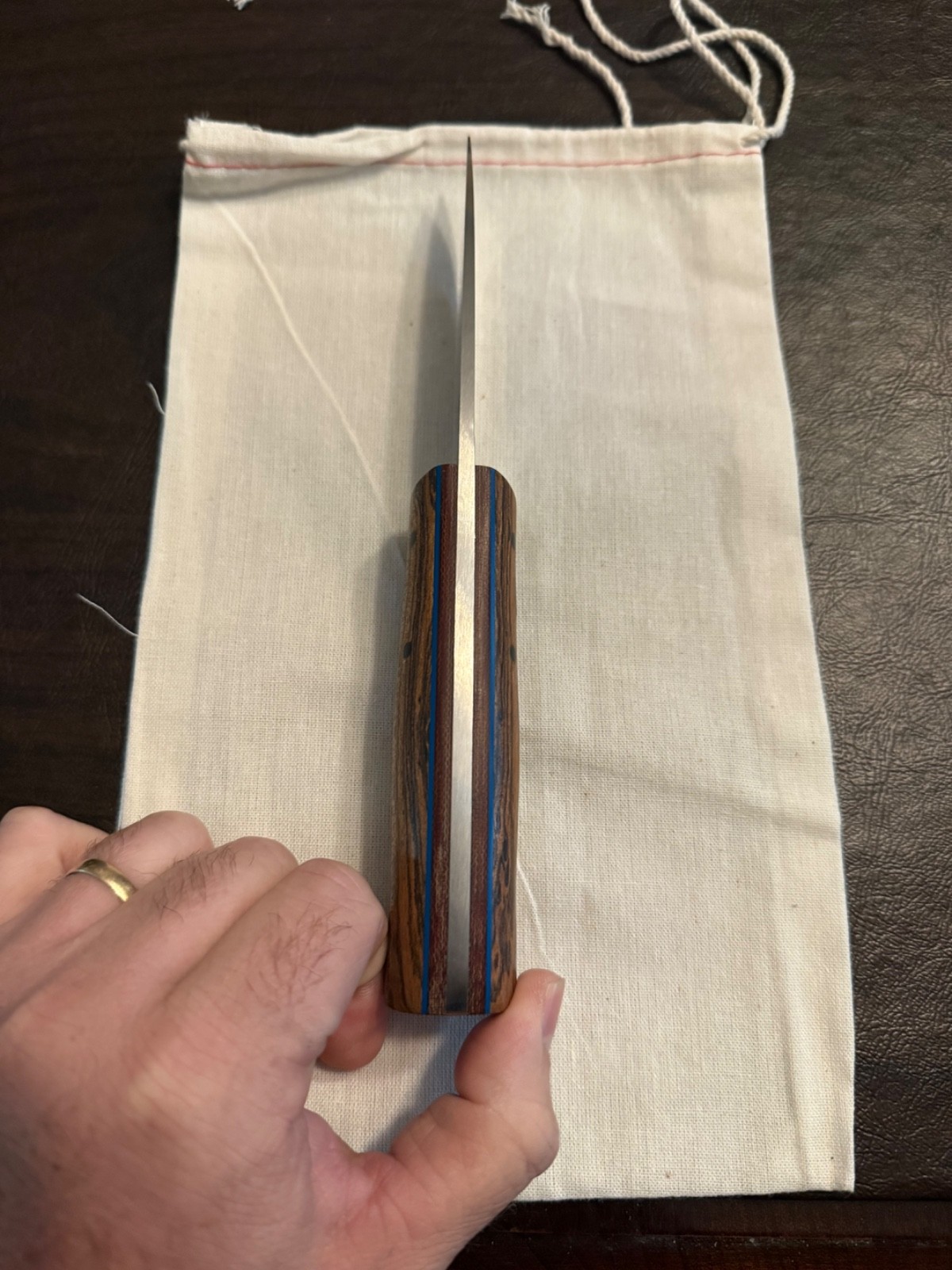 Fiddleback Forge Ocmulgee Knife Model Bullard with Bocote Handles