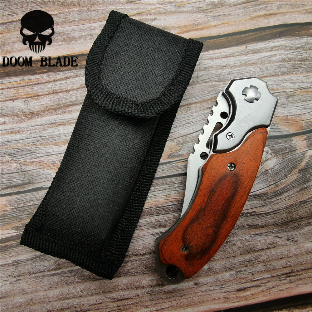 Assisted Blade Knives Pocket Tactical Folding Blade Knife Survival Hunting LED