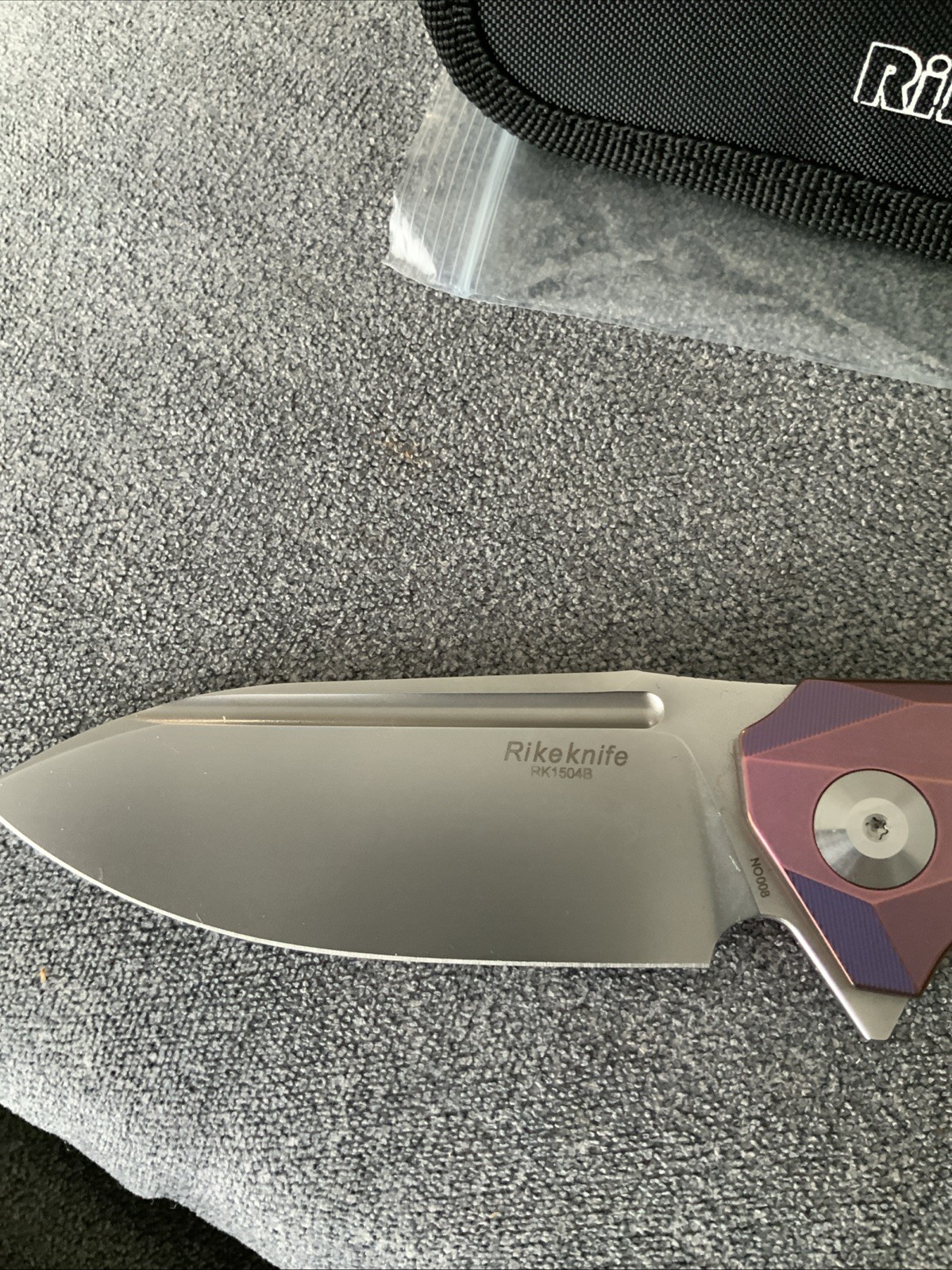 Rike Knives RK 1504B Blue/Purple Titanium Folding Knife M390 Stainless Steel