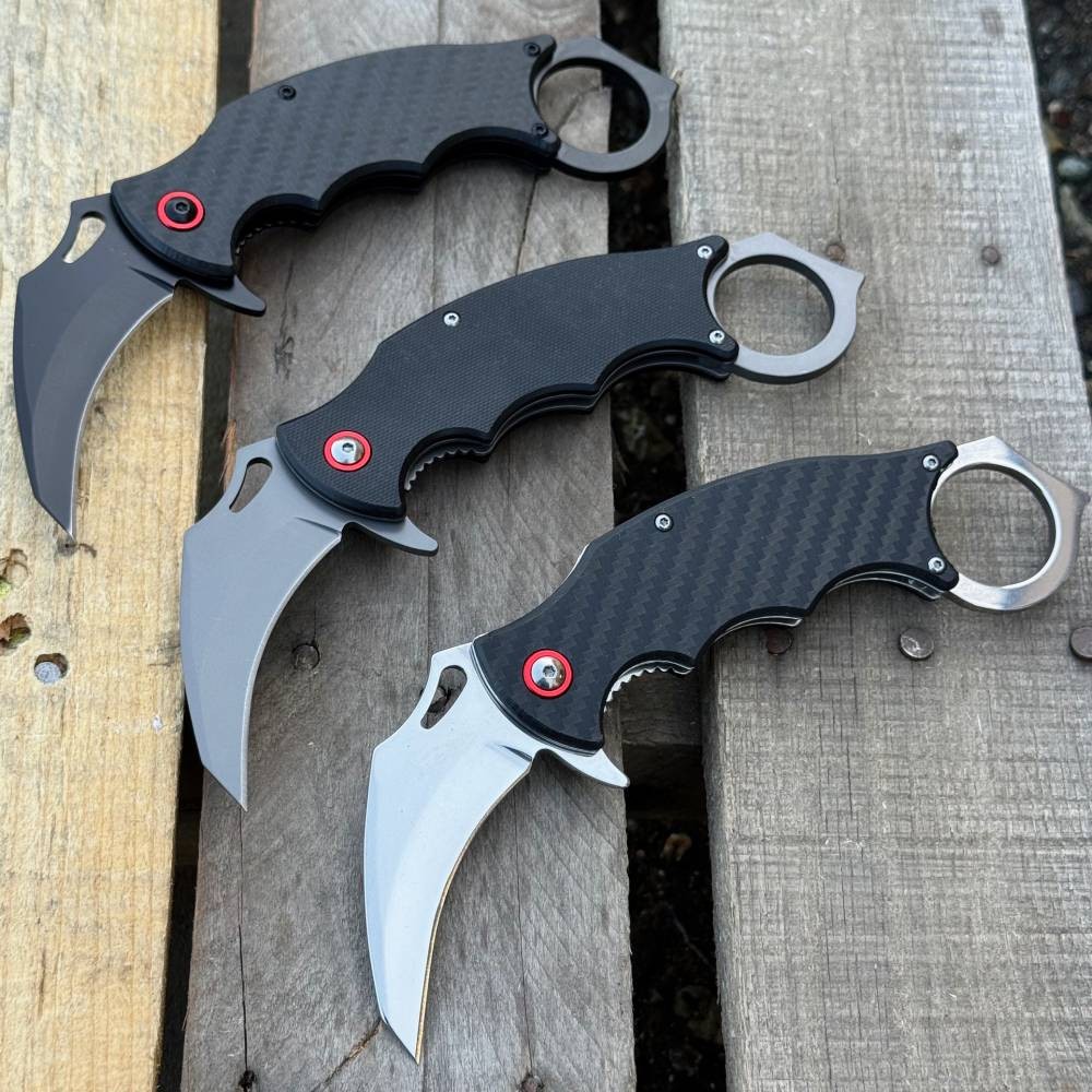 5.5″ Tactical Karambit Talon Claw Curved Blade Ball Bearing Folding Pocket Knife