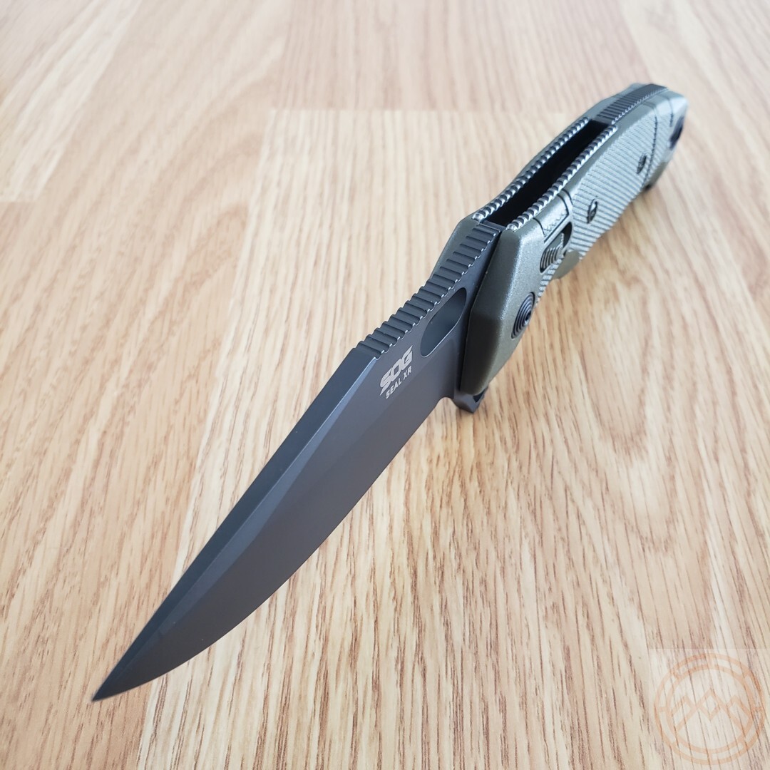 SOG SEAL XR Folding Knife 4″ S35VN Steel Clip Point Blade OD Green GRN Handle