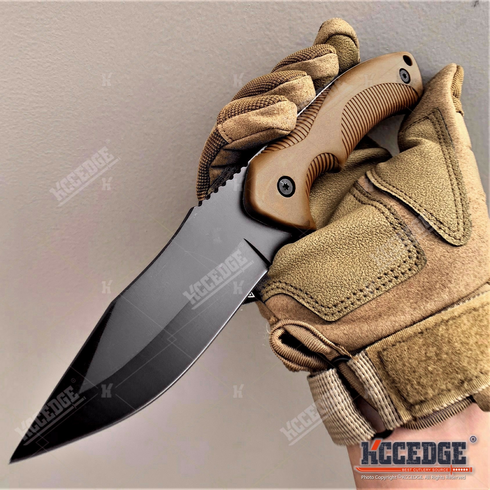 9″ Fixed Blade Combat Knife Full Tang Blade w/ Kydex Sheath Hunting Knife